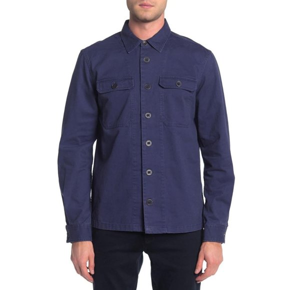 Slate & Stone Pocket Front Shirt Jacket Blue M - Picture 2 of 4